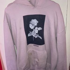 Light pink "amour"cotton hoodie